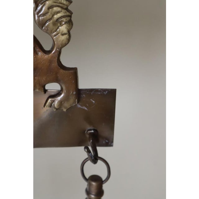 Metal Historicist English Brass Fireplace Tools with Striding Lions, 1950s, Set of 6 For Sale - Image 7 of 13