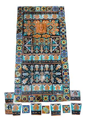 1920s Taylor Tile Co. Spanish Style Wall Tile Fountain