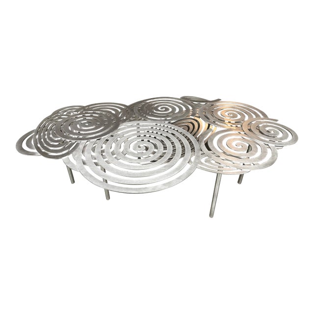 Contemporary Stainless Steel Spiral Coffee Table by Antonio Cagianelli, Italy For Sale