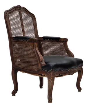 Danish Leather and Ash Wood Armchair, 1930s