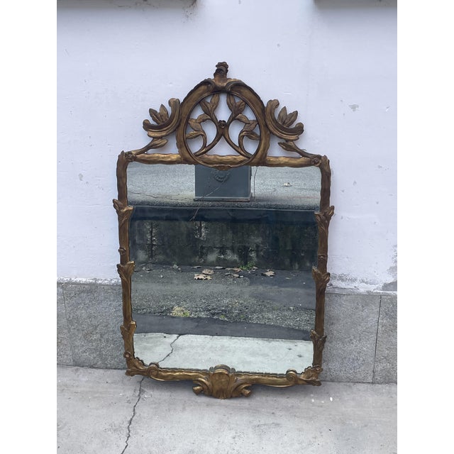 Mirror with Gilt Wood Decoration, 1940s For Sale - Image 11 of 11