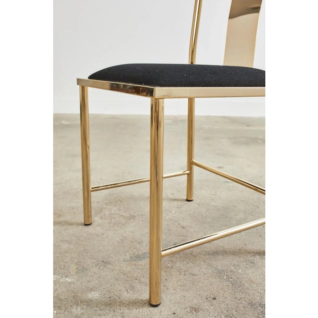 Set of Six Gilded Steel Chinese Officials Hat Dining Chairs For Sale - Image 11 of 13