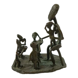 Antique 19th Century Bronze African Scultpure of a Family