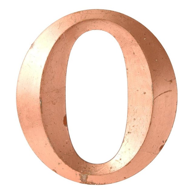 Vintage Copper Colour Letter O, 1970s For Sale - Image 10 of 10