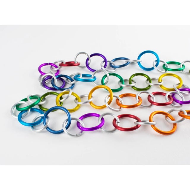 David Spada Space Age Multicolor Aluminum Extra-Long Necklace For Sale - Image 10 of 11