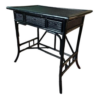 Palecek Coastal Bamboo Accent Table in Ebony For Sale