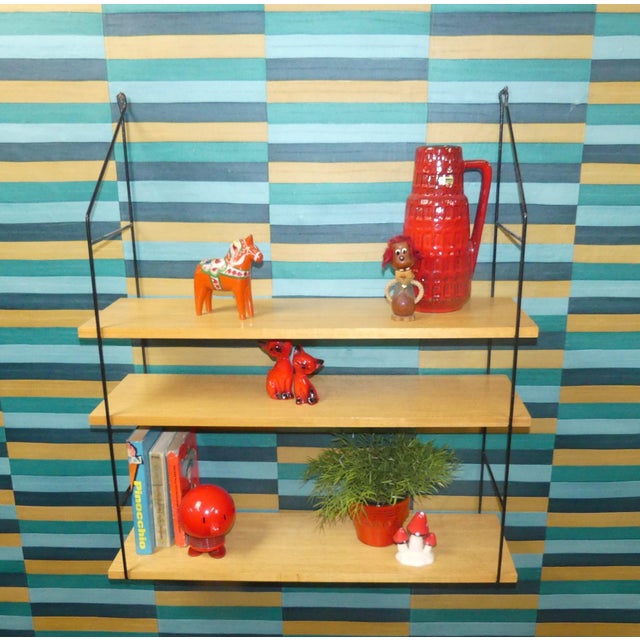 Vintage String Shelf in Real Wood, 1960s For Sale - Image 4 of 13