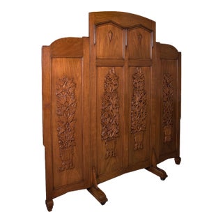Large Vintage Dressing Screen, Oriental, Folding, Privacy, Room Divider, Retail For Sale
