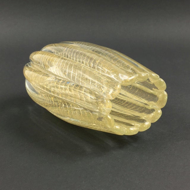 Mid-Century Cordonato Doro Murano Glass Vase from Barovier & Toso, Italy, 1950s For Sale - Image 4 of 8