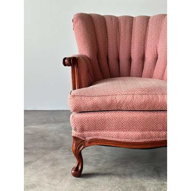 Mid-Century French Provincial Channel-Back Armchair For Sale - Image 4 of 17