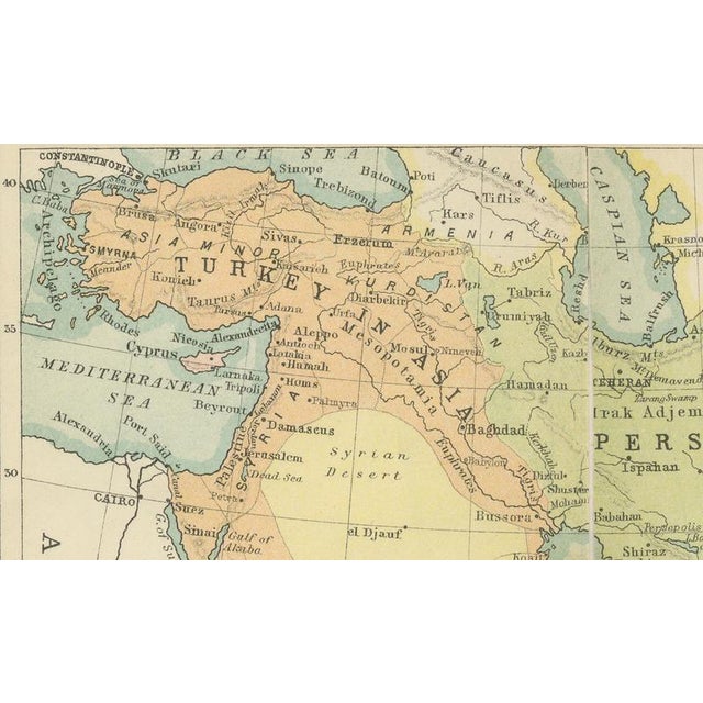 Antique Map of Turkey in Asia, Arabia and Persia, 1890s For Sale - Image 6 of 9