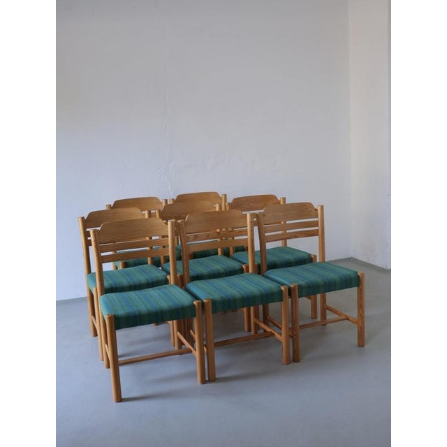 Wood Scandinavian Pine Dining Chairs, 1960s, Set of 8 For Sale - Image 7 of 8