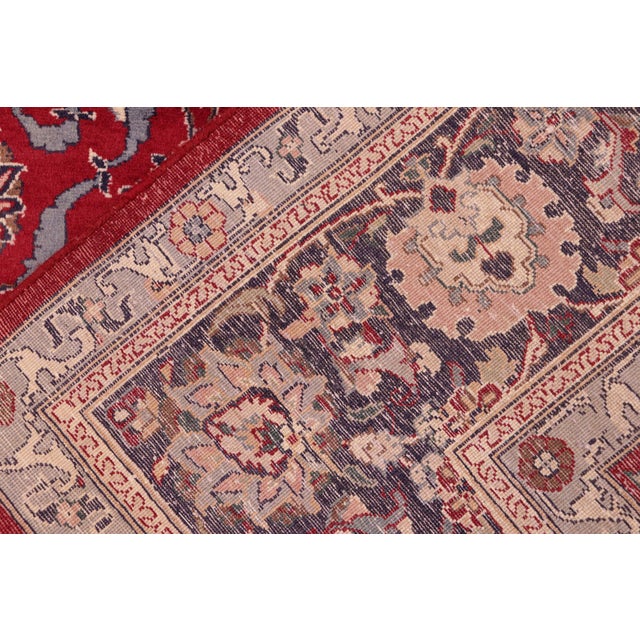 Textile Beautiful Floral 1990's Pak-Persian Red/Blue Wool Rug - 6'2'' X 9'2'' For Sale - Image 7 of 9