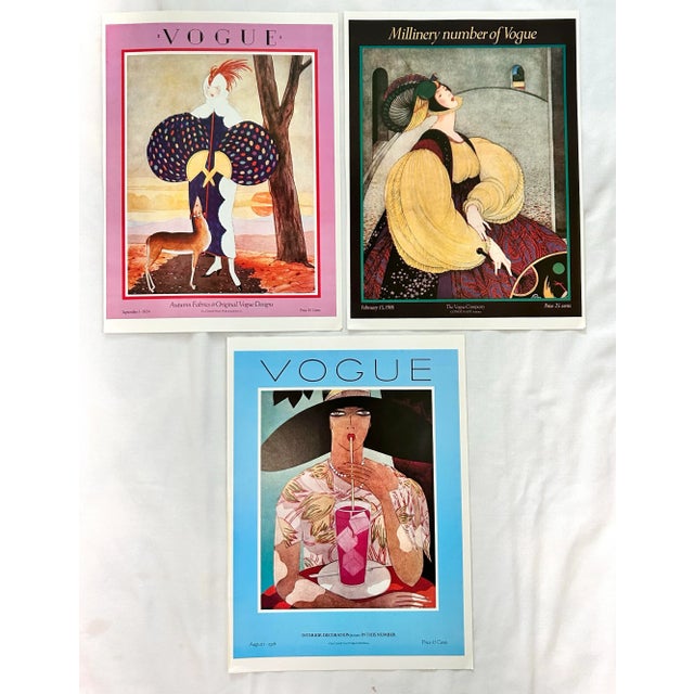 Vintage Vogue Magazine Cover Fashion Illustration Prints – Set of 11 For Sale - Image 4 of 10