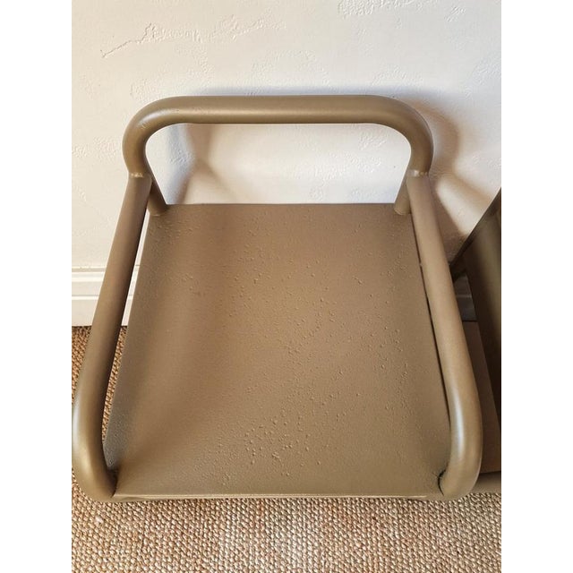 Vintage Bedside Tables in Metal and Wood, 1950s, Set of 2 For Sale - Image 9 of 11