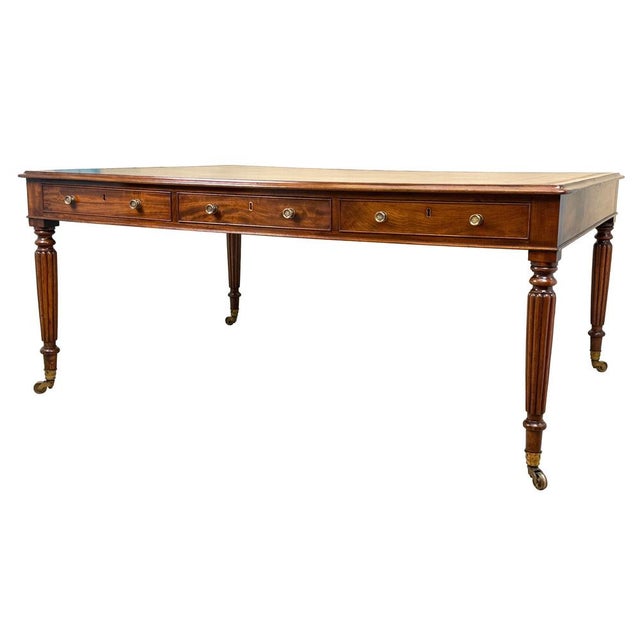 Large Regency Mahogany Partners Writing Table, 1825 For Sale - Image 18 of 18