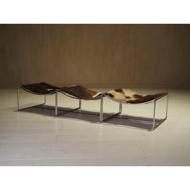 Vintage Cowhide Stools by Odile Mir, 1972, Set of 3 For Sale - Image 11 of 18
