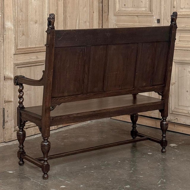 A 19th Century Dutch Carved Oak Renaissance Revival Hall Bench For Sale - Image 18 of 18