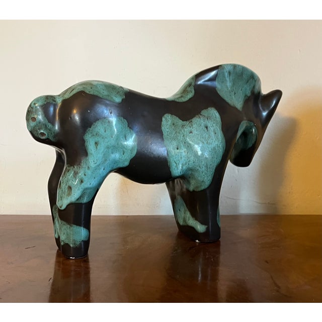 1940s Large 1940's Mid-Century Modern Art Pottery Horse by Marianna Von Allesch (German 1886-1972) for Carola Ceramics For Sale - Image 5 of 14