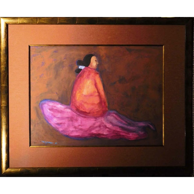 "Shaina" by R.C Gorman Original Pastel Drawing on Paper Hand Signed by the Artist Image Size: 29" x 37" Frame Size: 45" x...