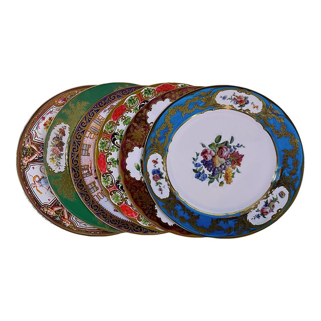 Enamaled Tin English Plates- Set of 6 For Sale