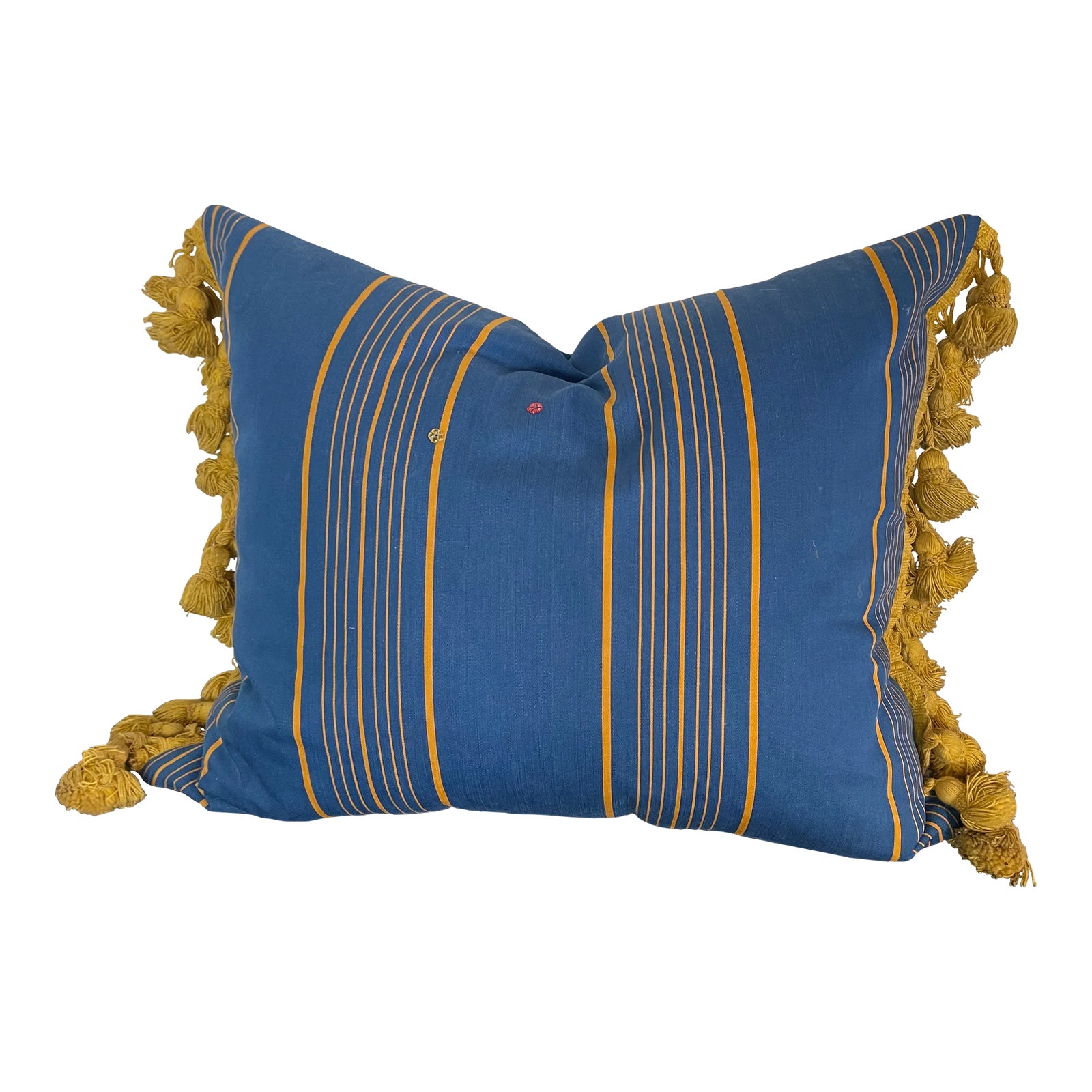 Single Vintage Blue Yellow Pillow Chairish