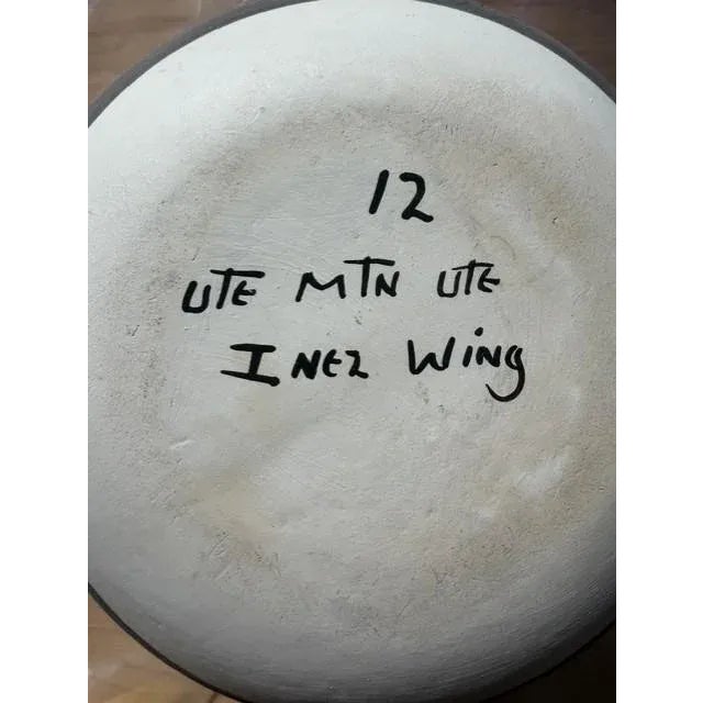 Brown Vintage Ute Mountain Native American Art Pottery by Inez Wing For Sale - Image 8 of 10