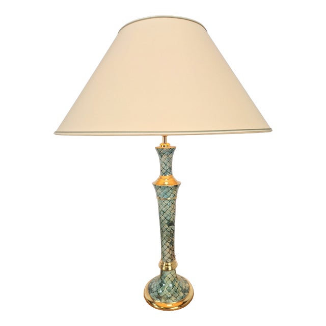 Regency Glazed Ceramic Table Lamp, Italy, 1970s For Sale