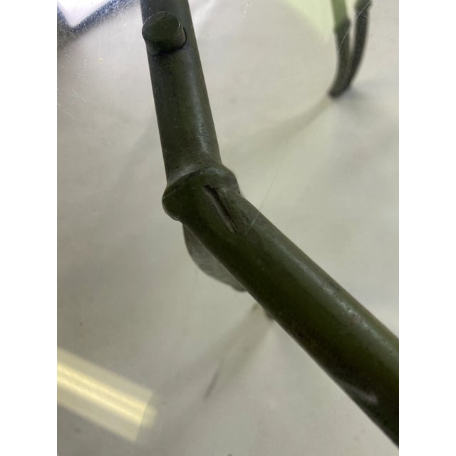 Mid-Century Modern Faux Bamboo CastIron Glass Top Coffee Table For Sale - Image 4 of 7