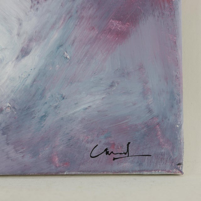 Abstract "Amethyst Skies" Contemporary Abstract Mixed-Media Painting For Sale - Image 3 of 8