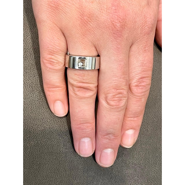 Chopard Happy Diamond 18K White Gold Floating Diamond Ring, Estate For Sale - Image 14 of 18