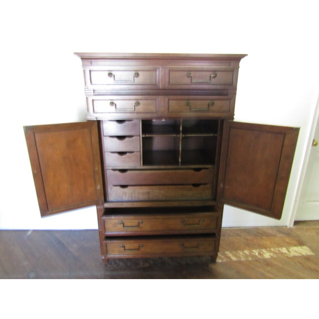Baker Furniture Regency Style Solid Cherry Linen Chest For Sale - Image 6 of 10