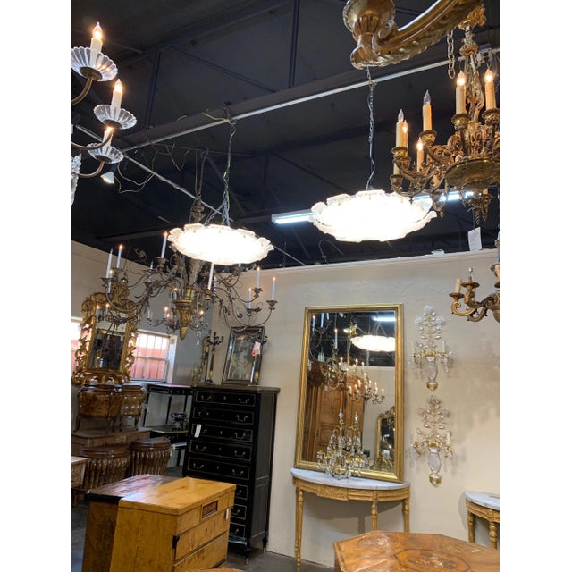 Vintage Murano Glass Ceiling Mount Chandelier For Sale In Dallas - Image 6 of 8