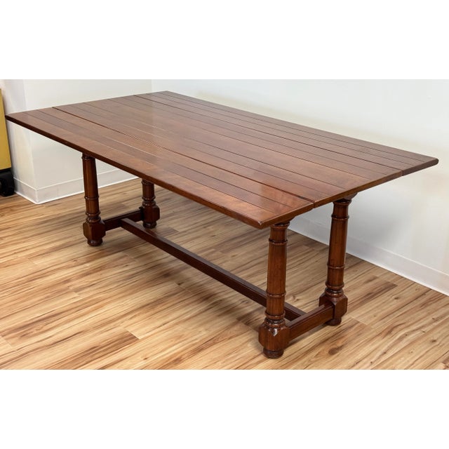 Brown Vintage Century Furniture Wood Folding Console Dining Table For Sale - Image 8 of 12