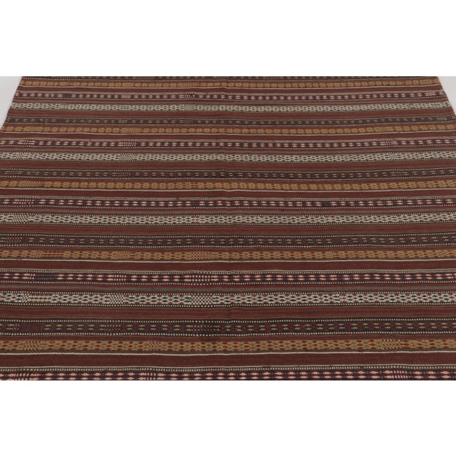 Rug & Kilim Vintage Persian Kilim, Polychromatic Stripes With Geometric Motifs - Rug & Kilim For Sale - Image 4 of 8