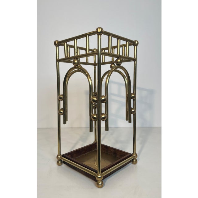 1900s The Modernist Brass Umbrella Stand in the Style of Joseph Hoffmann For Sale - Image 10 of 12
