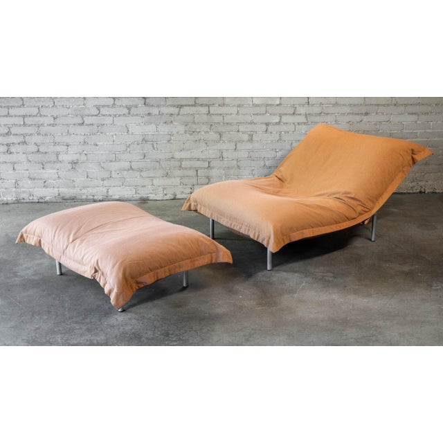 Mid-Century Modern Ligne Roset 'Calin' Louge Chair and Ottoman by Pascal Mourgue, 1990s - A Set For Sale - Image 3 of 16