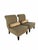 Offered here is a pair of slipper chairs designed by Barbara Barry for Baker Furniture. Each chair has a sleek, scroll...