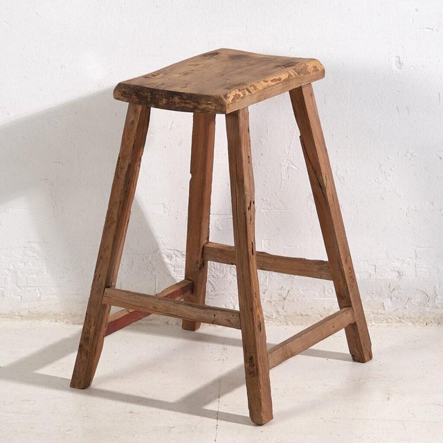 Brown Antique High Stool, 1900s For Sale - Image 8 of 8