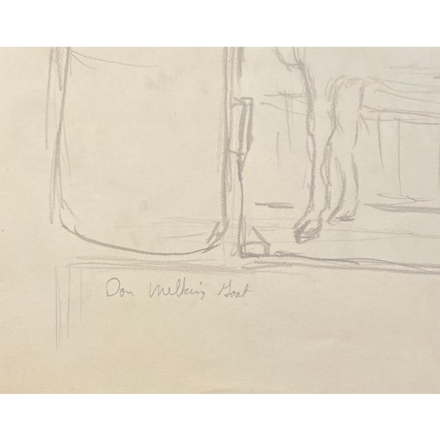 1960s Neil Meitzler Drawing of a Goat For Sale - Image 4 of 5