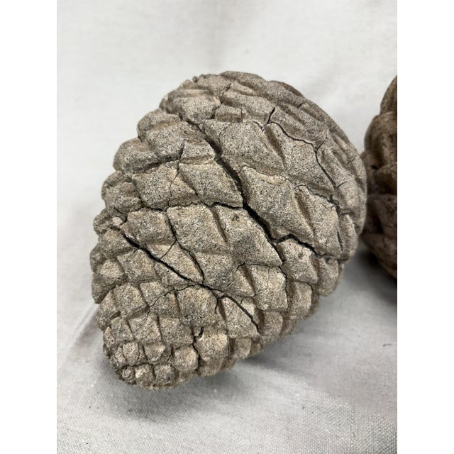 Sculpture Materials Late 20th Century Concrete Pinecones - A Grouping of Three Garden Sculptures For Sale - Image 7 of 12