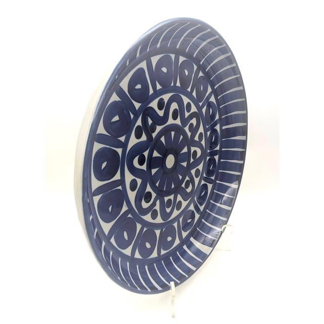 1990s Vintage Dansk "Arabesque" Glazed Stoneware Round Serving Platter For Sale - Image 5 of 10