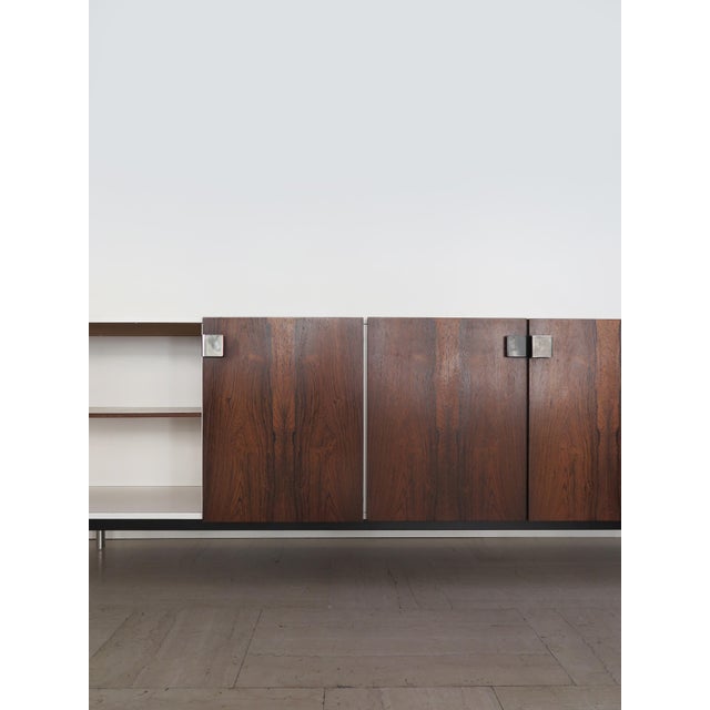 Sideboard in White Formica and Dark Wood, Italy, 1960s For Sale - Image 4 of 18