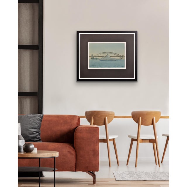 Eric Tufnell, HMS Newcastle in Sydney Harbour, 1956, Watercolour, Framed For Sale - Image 17 of 18