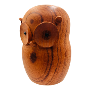 Vintage Laurids Lonborg Holzfigur Wood Sculpture Owl - Danish Design Denmark