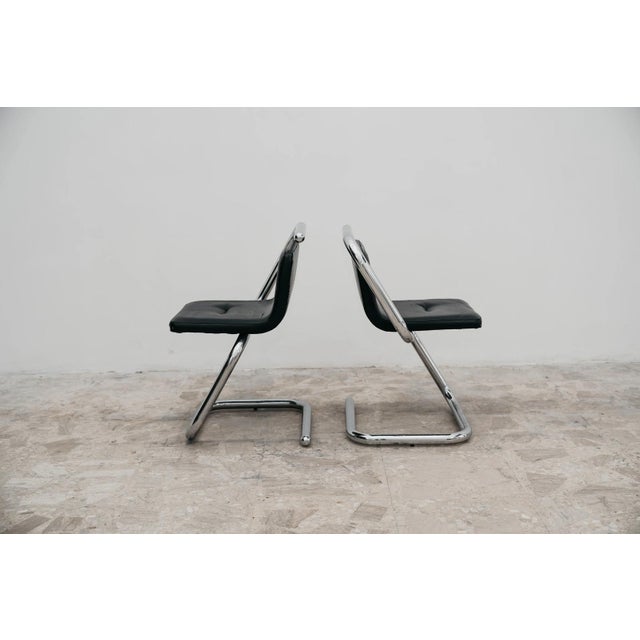 Vintage Chrome Tubular Chairs by Luigi Bardini, 1970s, Set of 2 For Sale - Image 6 of 9