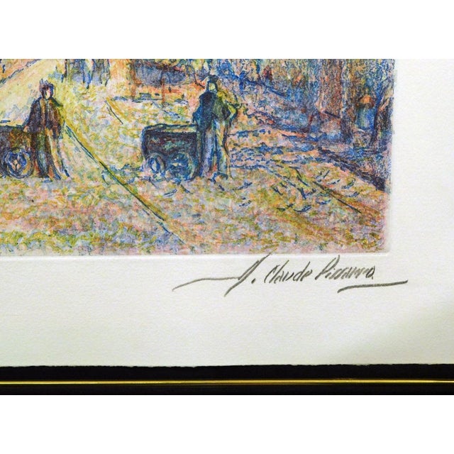 Paper Pissarro, Claude "Avenue of the Street Vendor" H.Signed Artwork Black Framed For Sale - Image 7 of 8