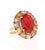 9.61 Carat Natural Fire Opal Multi Color Sapphire Yellow Gold Ring Size 7 For Sale - Image 4 of 7