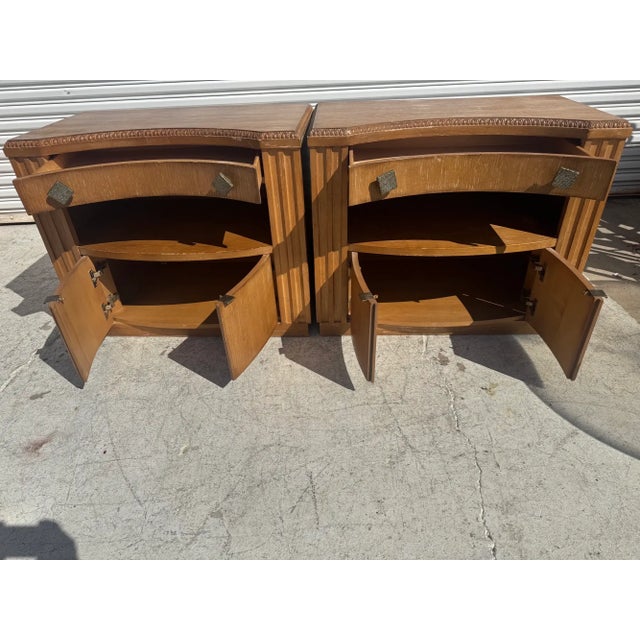 Century Furniture Pair of Century Furniture Mackintosh Style Nightstands W/ an Edinburgh Finish For Sale - Image 4 of 9