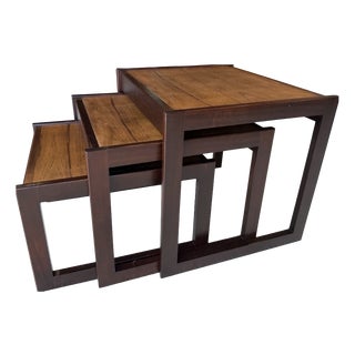 Mid-Century Modern Danish Nesting Tables, 1970s, Set of 3 For Sale